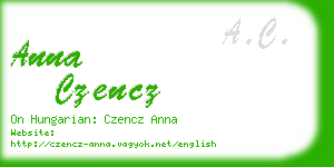 anna czencz business card